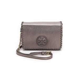 Tory Burch Marion Combo Crossbody Purse Wrinkled Leather